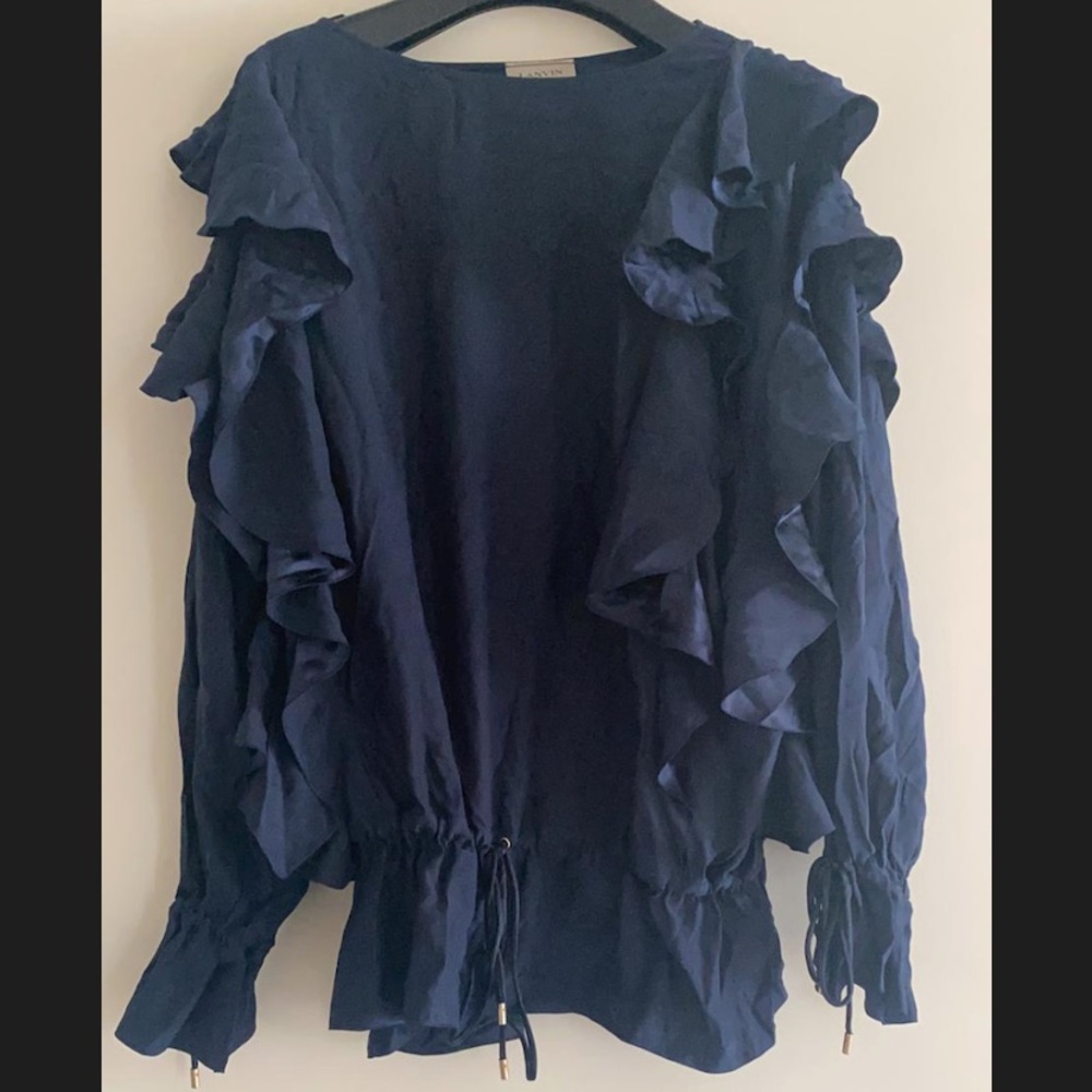 Lanvin Ruffled Crepe Blouse size 34